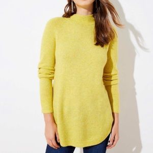 LOFT Multicolored Mock Neck Tunic Sweater - M